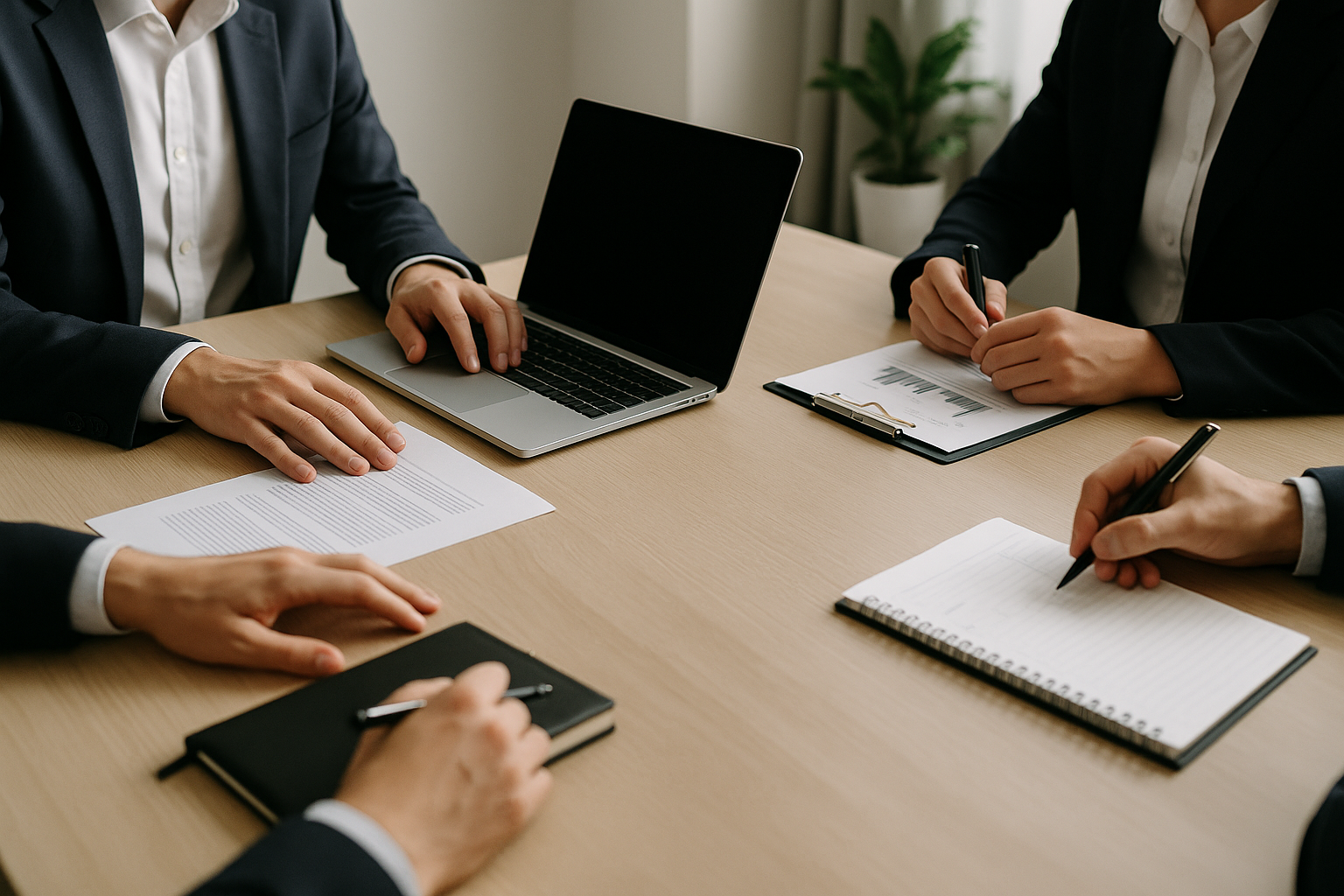 Collaboration professionnelle autour d'une table